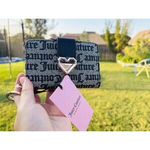 NWT Juicy Couture Modern Chic Tab Card Wallet - Black Beige